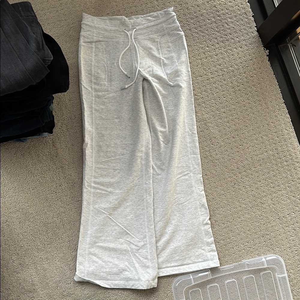 Lululemon Wide Leg Light Gray Lounge Pants Size 2